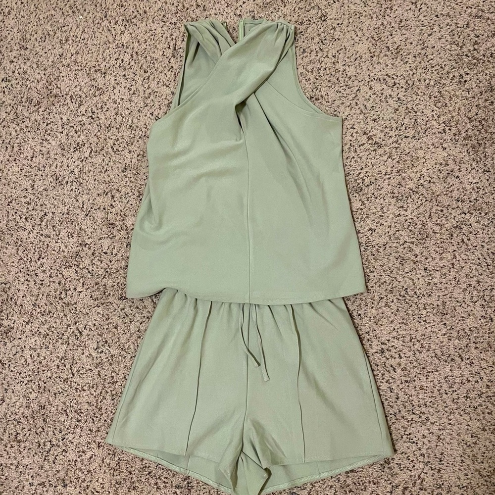 Missguided Co Ord Set Sage Green Size 6